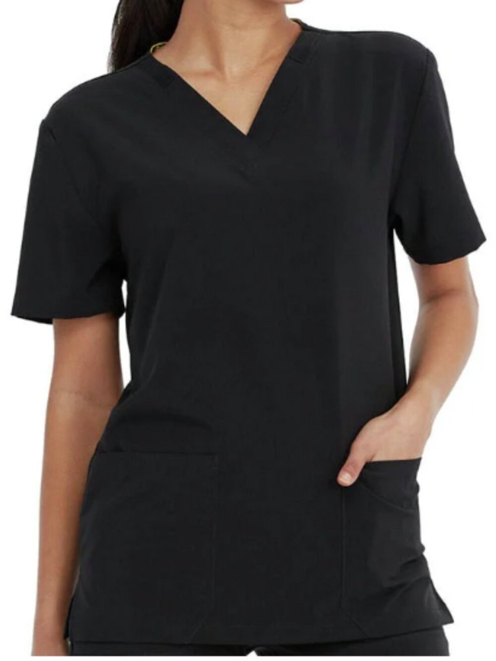 Unisex Landau Essentials V-Neck Large Scrubs Top Shirt Short Sleeves